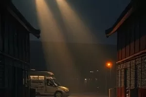 99视频首页主推画面：夜色中亮起的一面城市放映屏